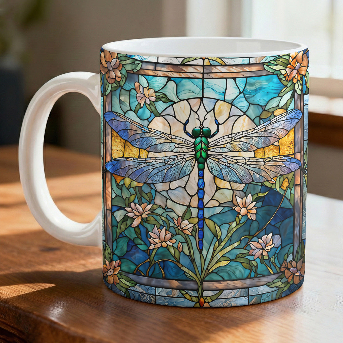 Dragonfly 11 oz Mug Dragonfly Grace In Stained Glass