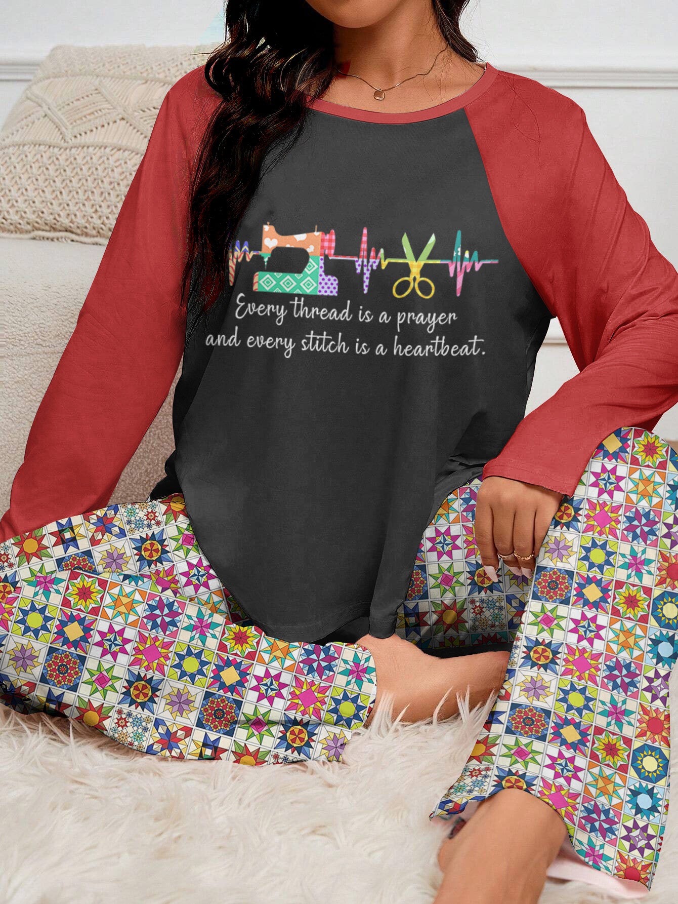Sewing Lover Raglan Lounge Pajamas Every Thread Is A Prayer