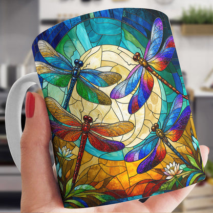 Dragonfly Moonlit Garden Ceramic Mug