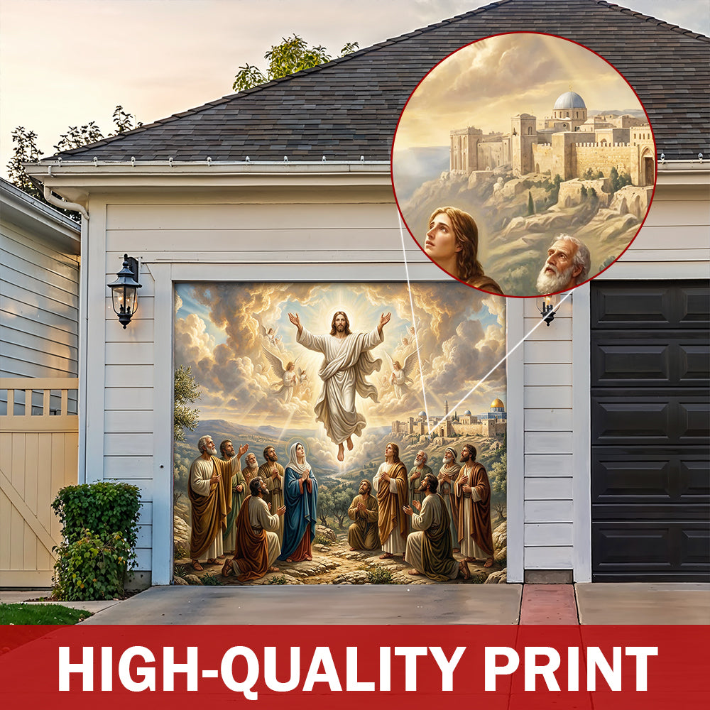 God Garage Door Banner Decoration - The Ascension on the Mount of Olives