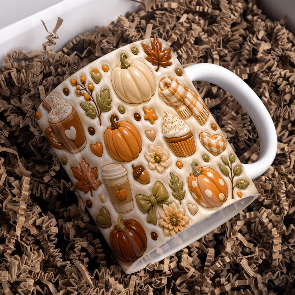 Cozy Fall Favorites Pumpkin Ceramic Mug