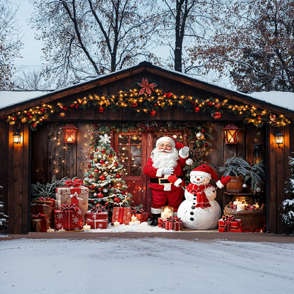 Christmas Garage Door Banner Decoration - Santa’s Warm Welcome Christmas at the Door