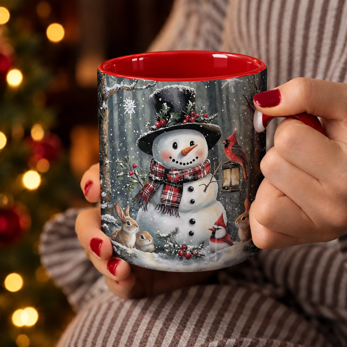 Winter Ceramic Accent Mug Winter's Forest Friends