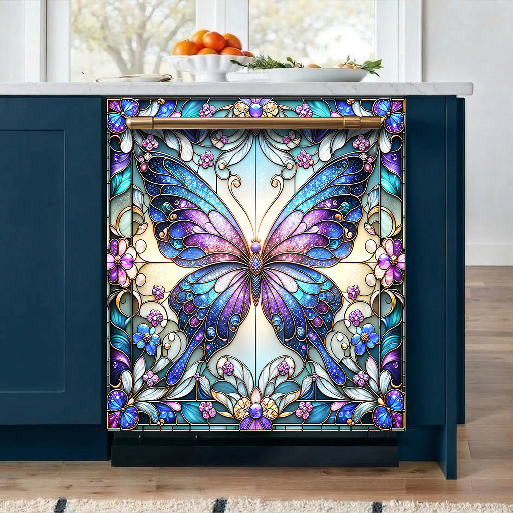 Butterfly Magnetic Dishwasher Cover Jewelwing Butterfly Garden