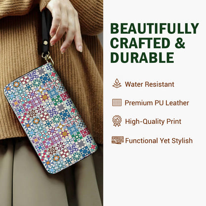 Sewing Lover Leather Wallet Traditional Quilt Blocks