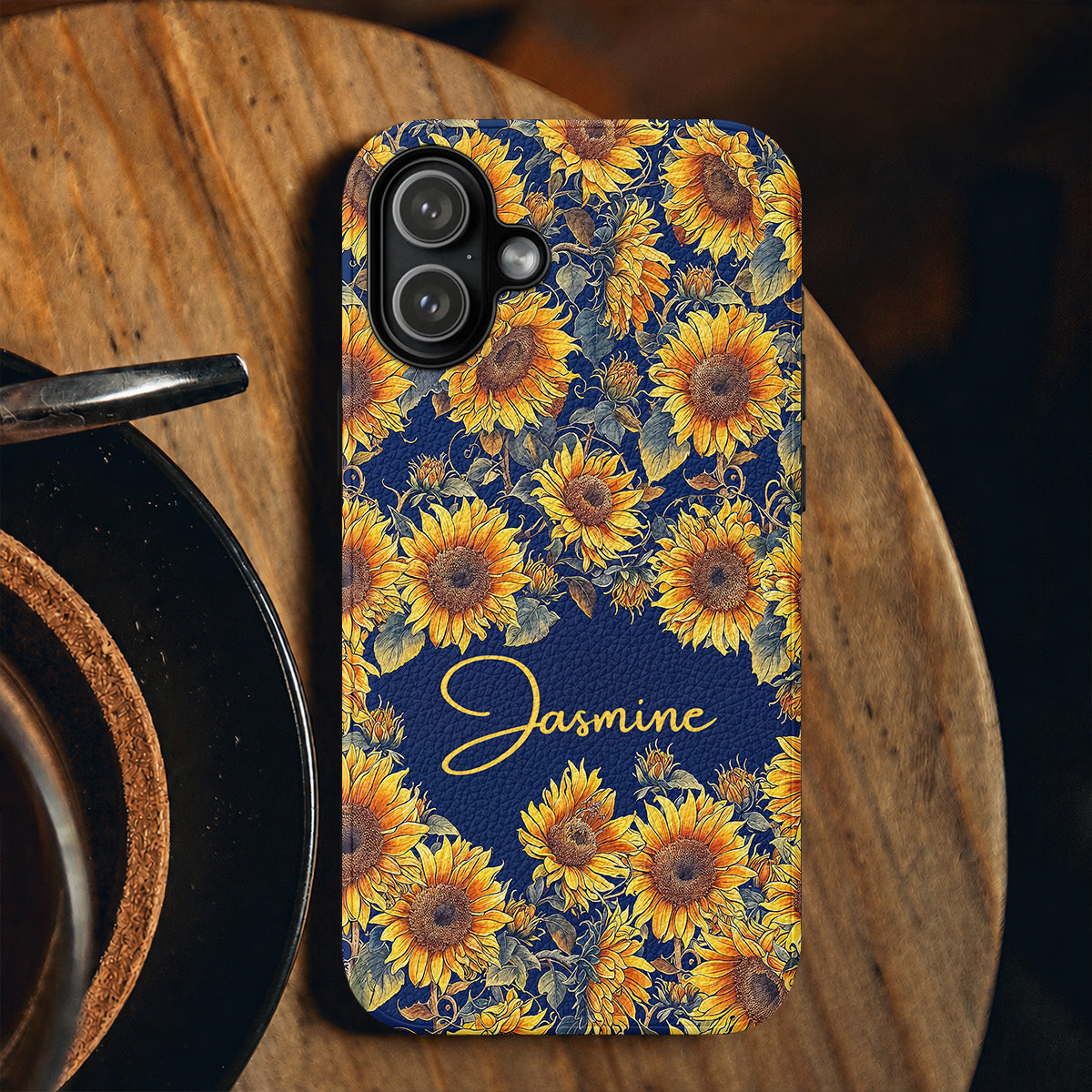 Sunflower Leather Phone Case Personalized Gorgeous Flowers