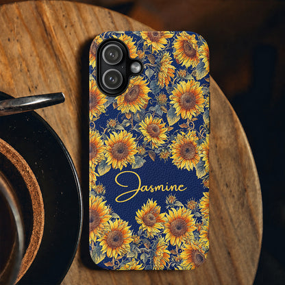 Sunflower Leather Phone Case Personalized Gorgeous Flowers