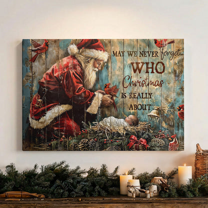 Christmas Wooden-Framed Canvas Wall Art Who Christmas Is Really About