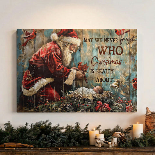 Christmas Wooden-Framed Canvas Wall Art Who Christmas Is Really About