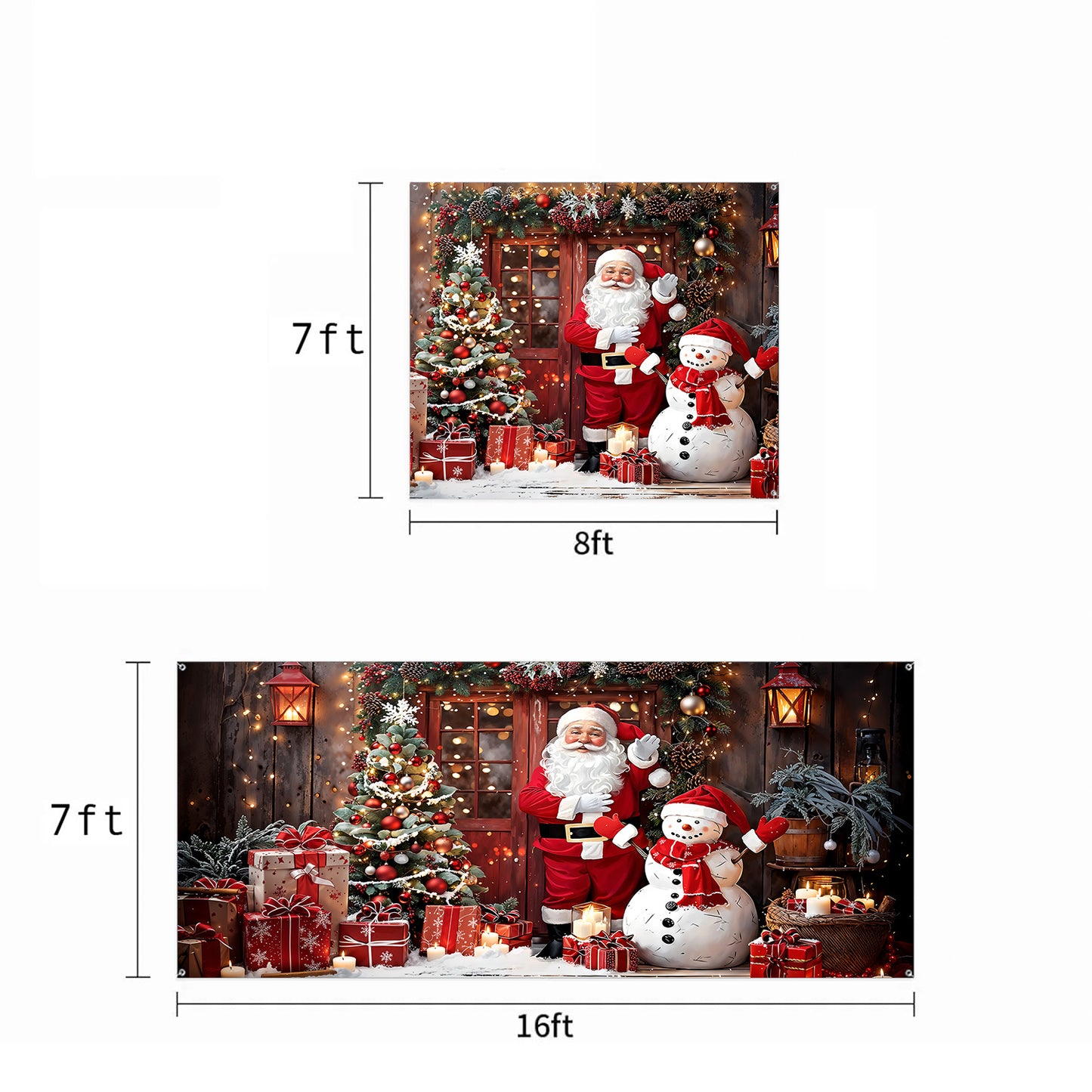 Christmas Garage Door Banner Decoration - Santa’s Warm Welcome Christmas at the Door