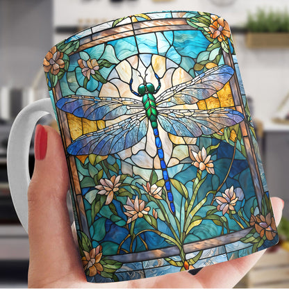Dragonfly 11 oz Mug Dragonfly Grace In Stained Glass