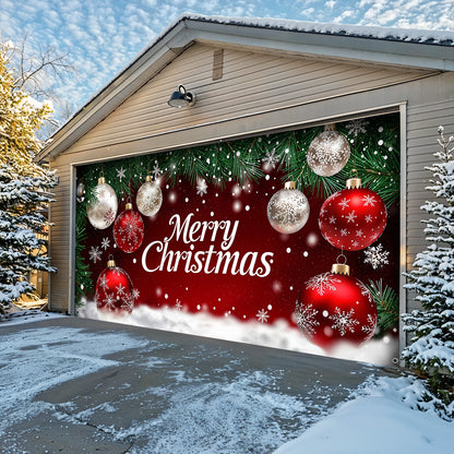 Christmas Garage Door Banner Decoration - Snowfall Wishes & Christmas Glow