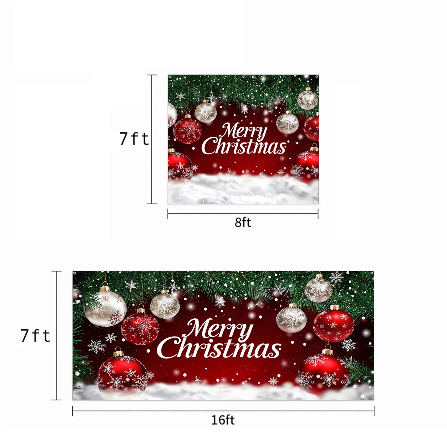 Christmas Garage Door Banner Decoration - Snowfall Wishes & Christmas Glow