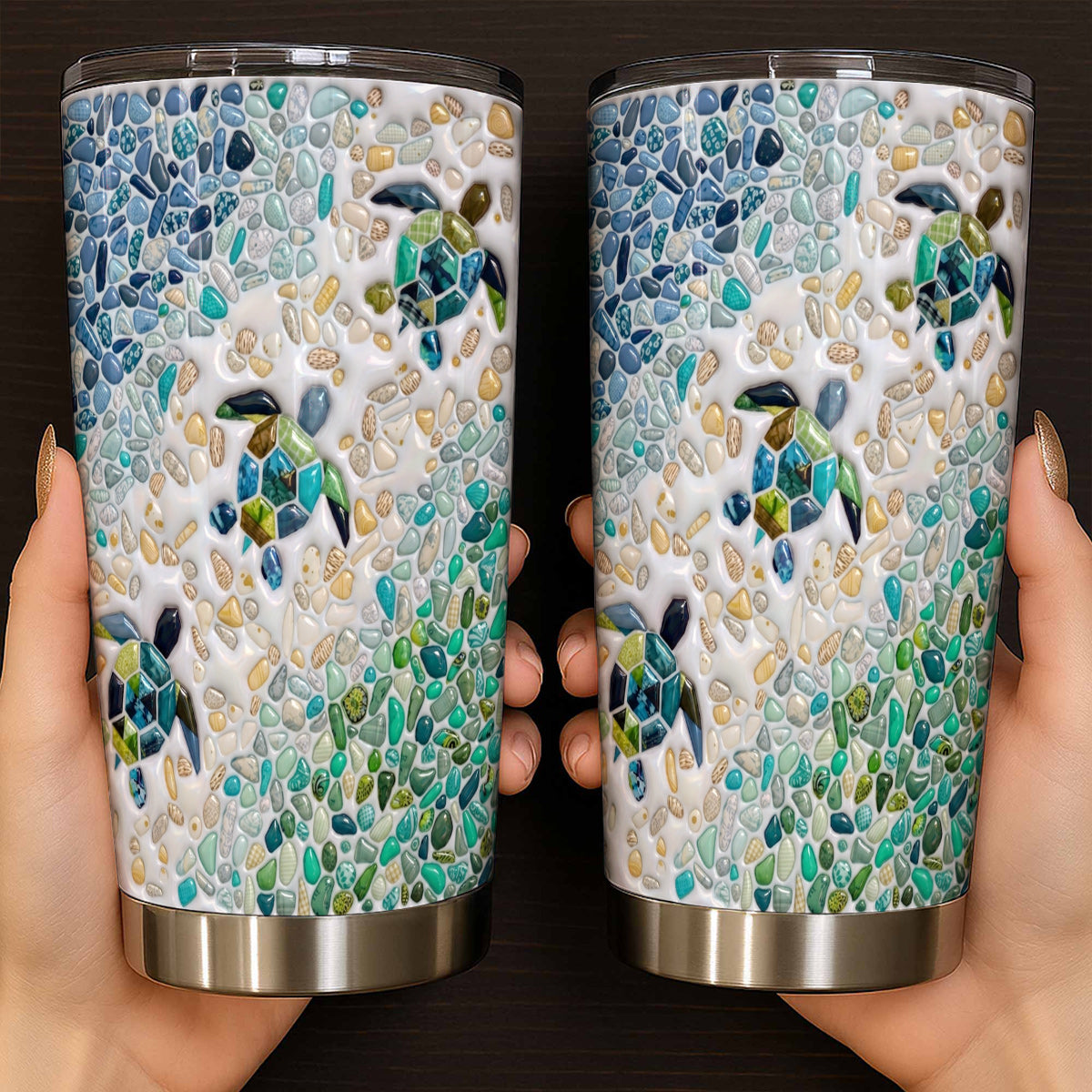 Sea Turtle 20 oz Tumbler Sea Glass Turtle
