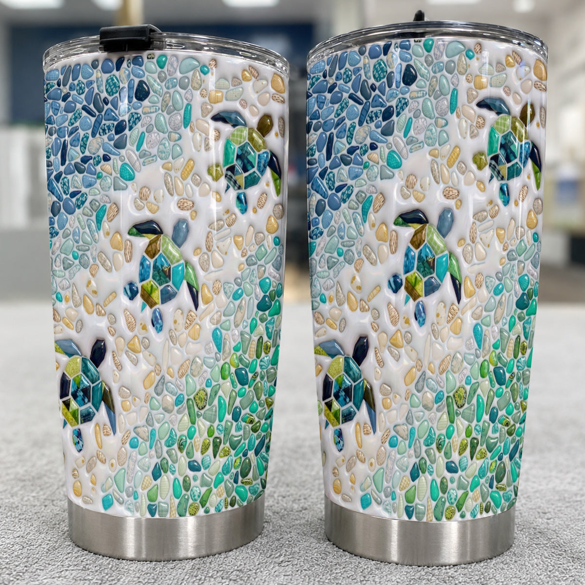 Sea Turtle 20 oz Tumbler Sea Glass Turtle