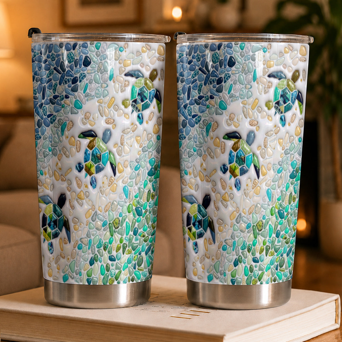 Sea Turtle 20 oz Tumbler Sea Glass Turtle