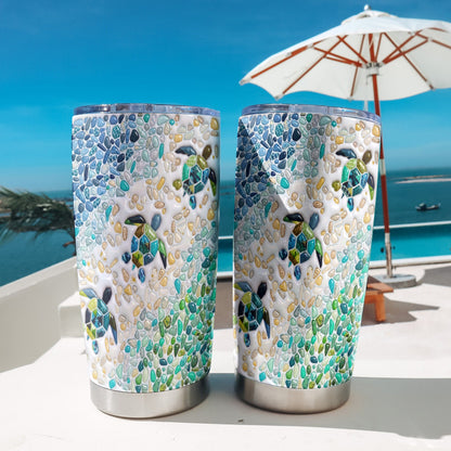 Sea Turtle 20 oz Tumbler Sea Glass Turtle