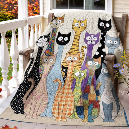 Cat Quilted Blanket The Quirky Cat Parade
