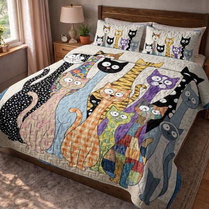 Cat Quilted Blanket The Quirky Cat Parade
