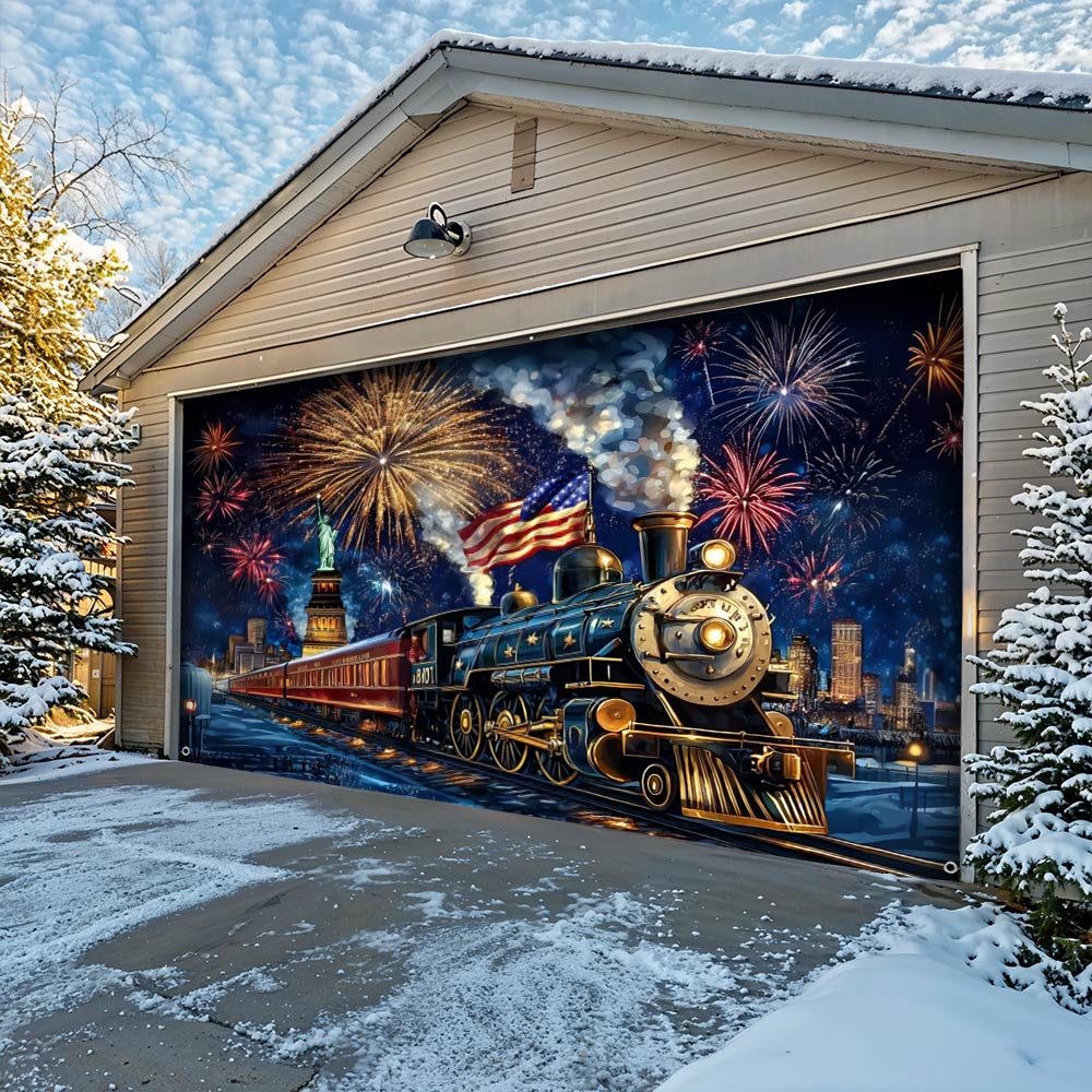 Patriotic Garage Door Banner - The Freedom Express