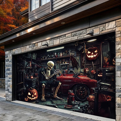 Halloween Garage Door Banner Decoration Motor Garage