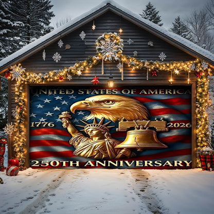 Patriotic Garage Door Banner - America 250th Anniversary