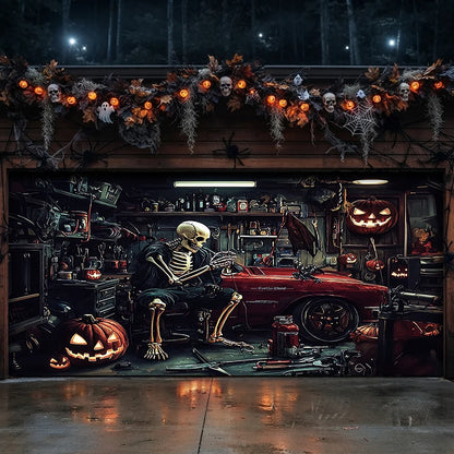 Halloween Garage Door Banner Decoration Motor Garage