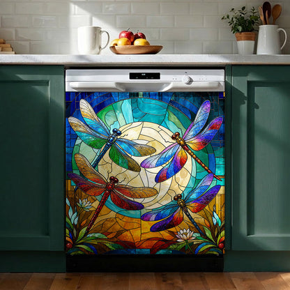 Dragonfly Magnetic Dishwasher Cover Moonlit Garden