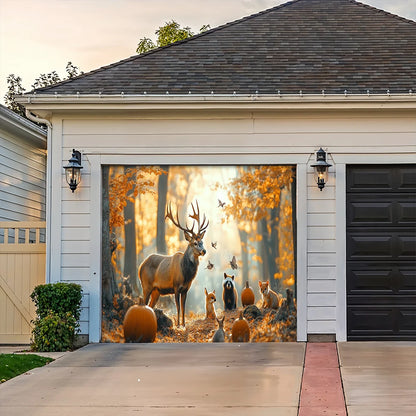 Autumn Garage Door Banner Decoration Woodland Harvest Retreat