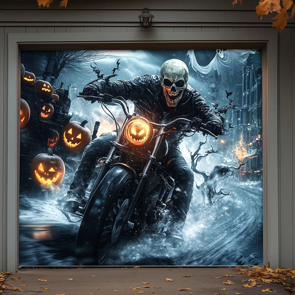 Halloween Garage Door Banner Decoration Nightmare Highway