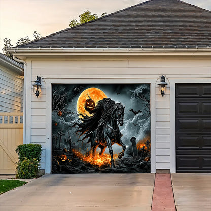 Halloween Garage Door Banner Decoration Legend Of The Headless Rider
