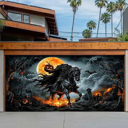 Halloween Garage Door Banner Decoration Legend Of The Headless Rider