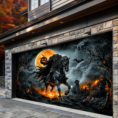 Halloween Garage Door Banner Decoration Legend Of The Headless Rider