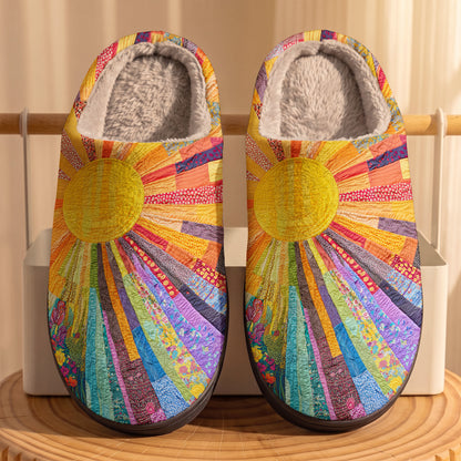 Hippie Fleece Lined Slippers Cheerful Sunshine