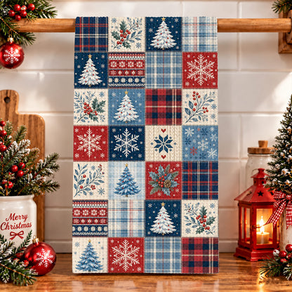 Christmas Kitchen Towel Cozy Christmas Patchwork