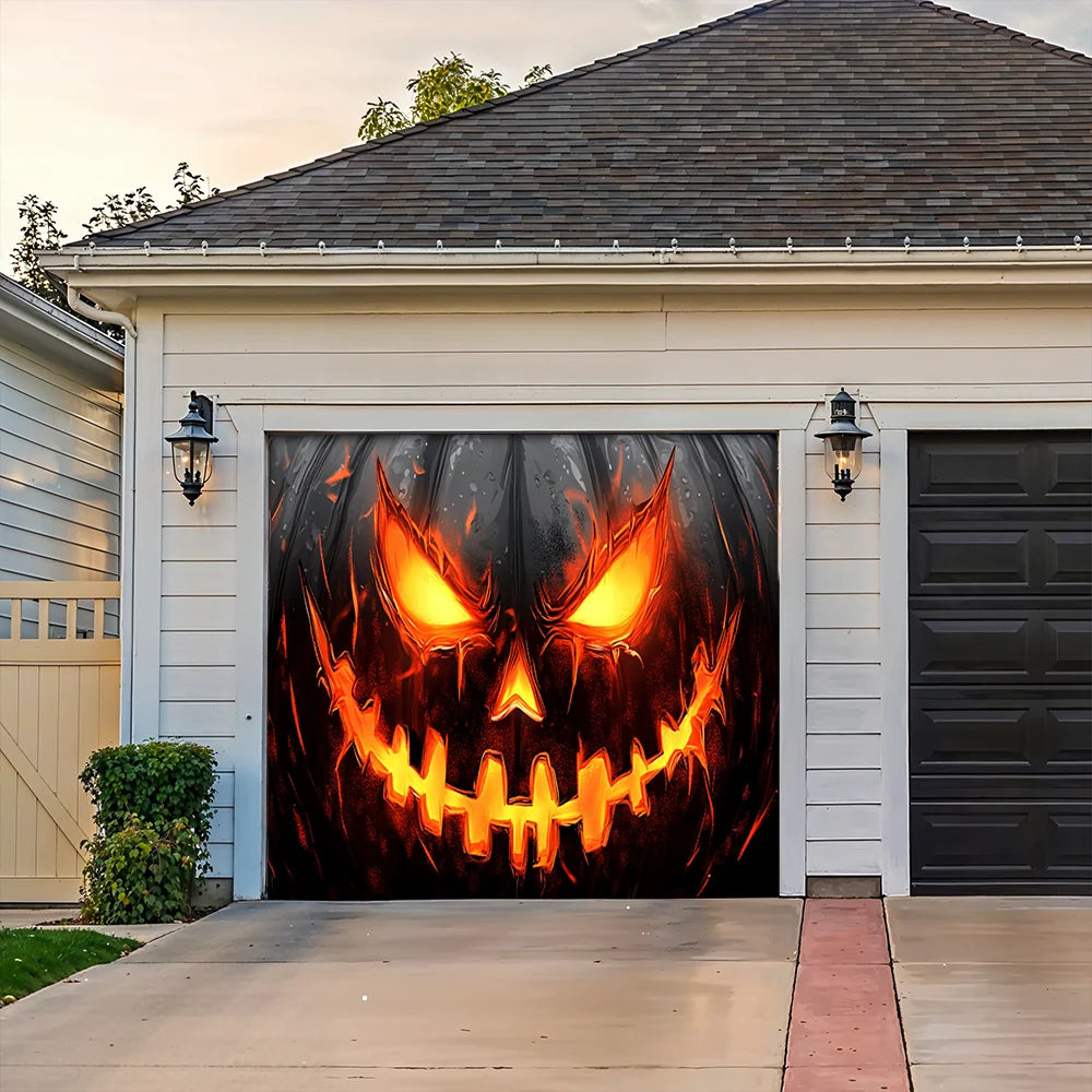 Halloween Garage Door Banner Decoration Halloween Horror Pumpkin Face
