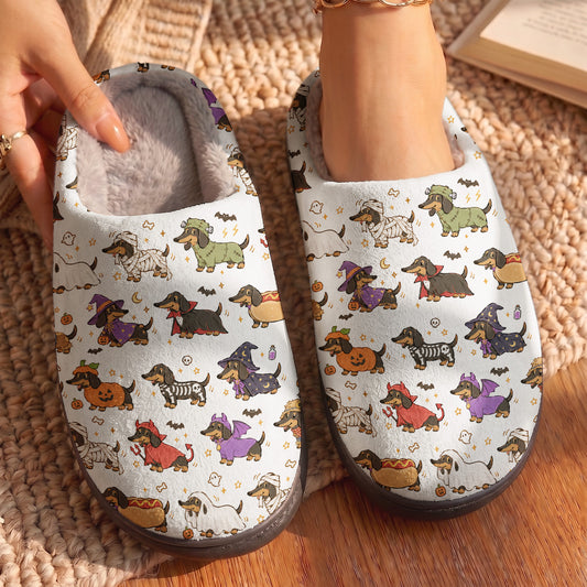 Dachshund Fleece Lined Slippers Little Monsters Dachshund