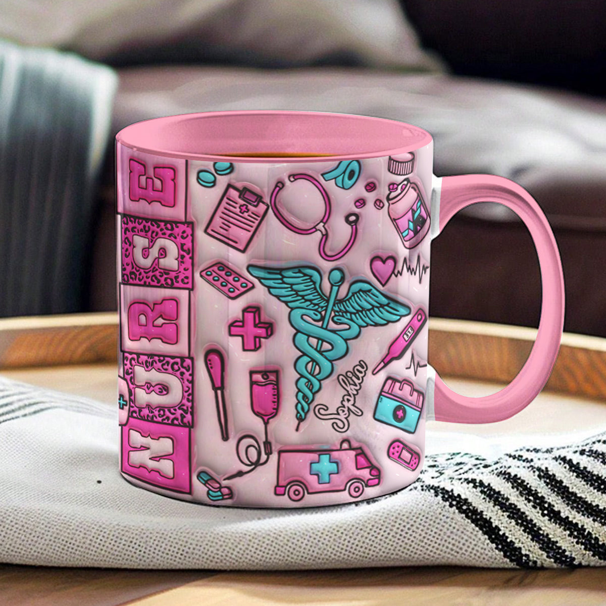 Nurse Accent Mug Personalized Scrubs Sipper 11Oz