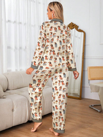 Dachshund Lover Classic Pajama Set Dapper Dachshunds