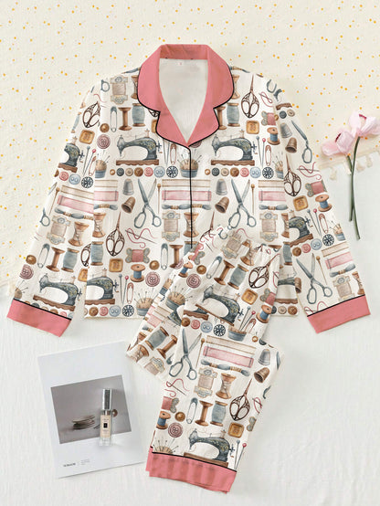 Sewing Lover Classic Pajama Set Vintage Sewing Tools