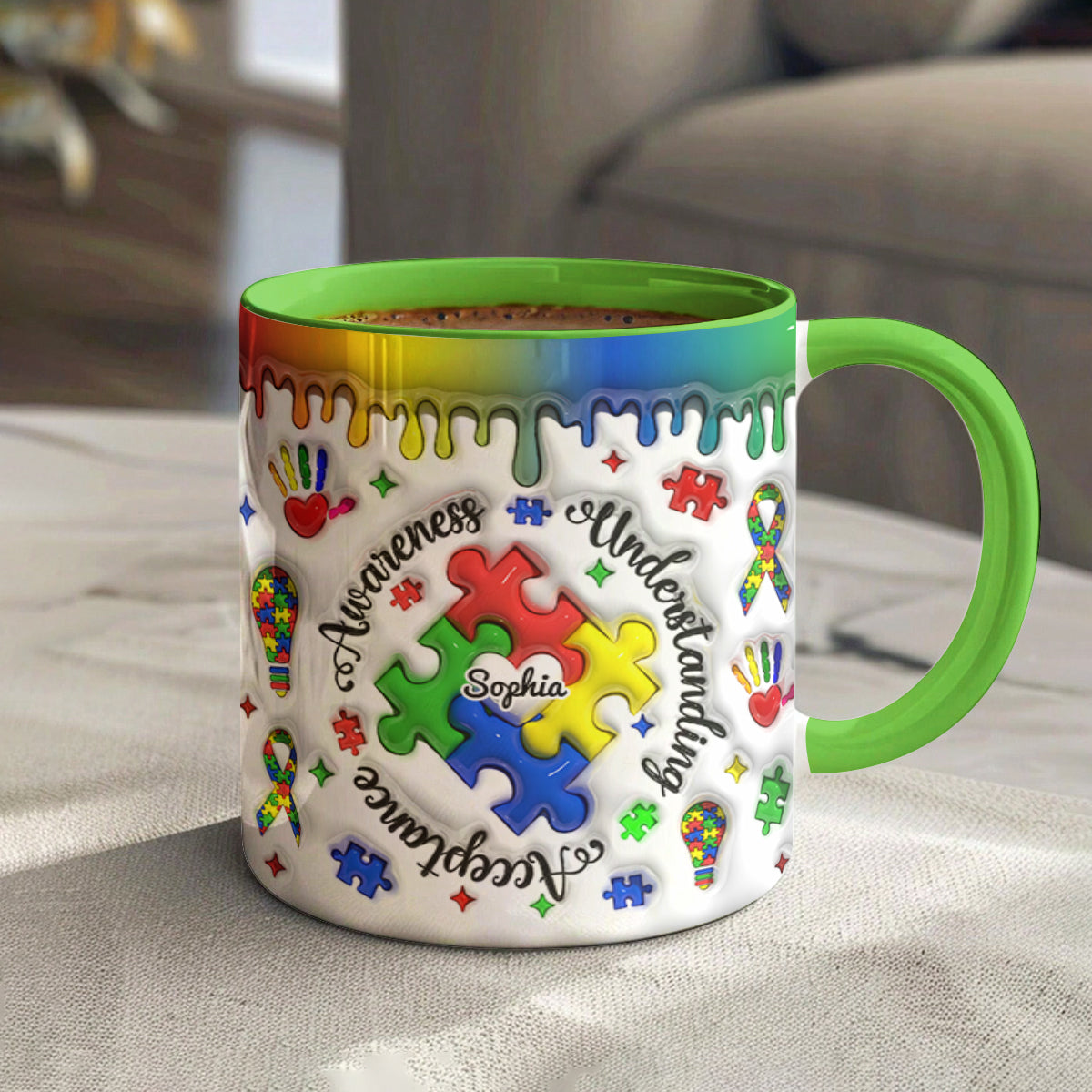 Autism Mug Personalized Awareness Understanding Acceptance