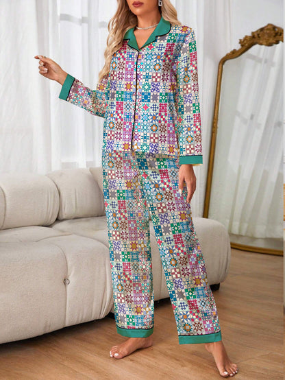 Quilting Lover Classic Pajama Set Traditional Quilt Blocks
