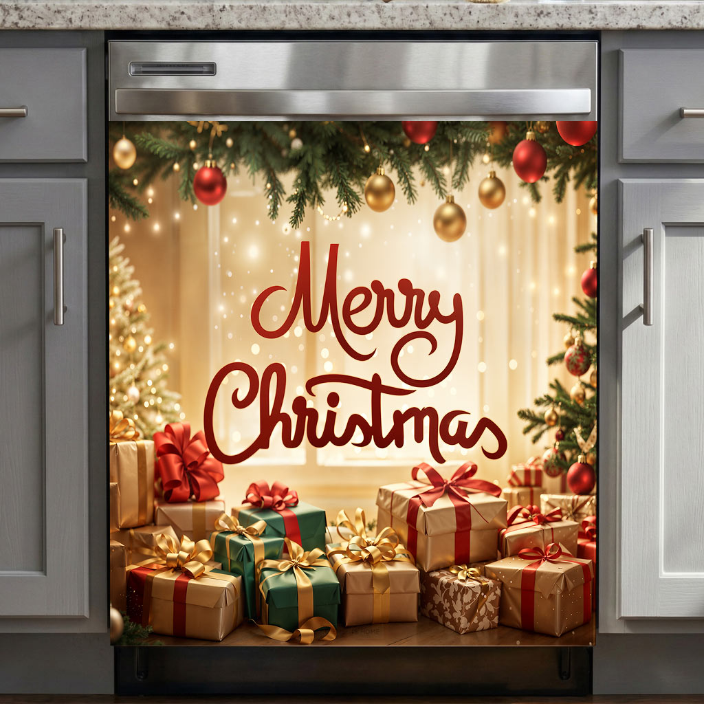 Christmas Magnetic Dishwasher Cover Merry Christmas Magic