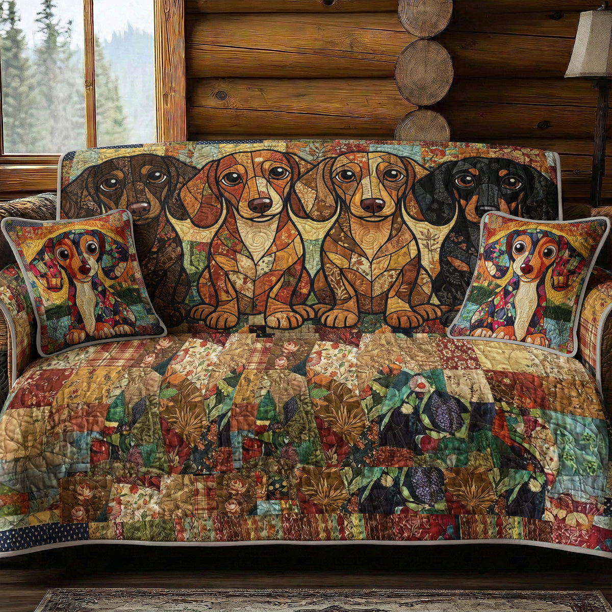 Dachshund Quilted Sofa Cover The Cozy Dachshund Covenant