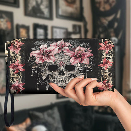 Gothic Skull Leather Wallet Midnight Lily Skull