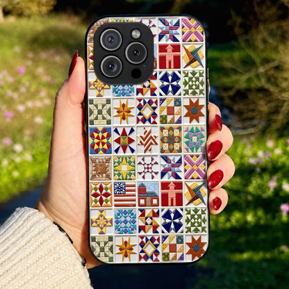 Sewing Lover Phone Case Vintage Quilt Blocks
