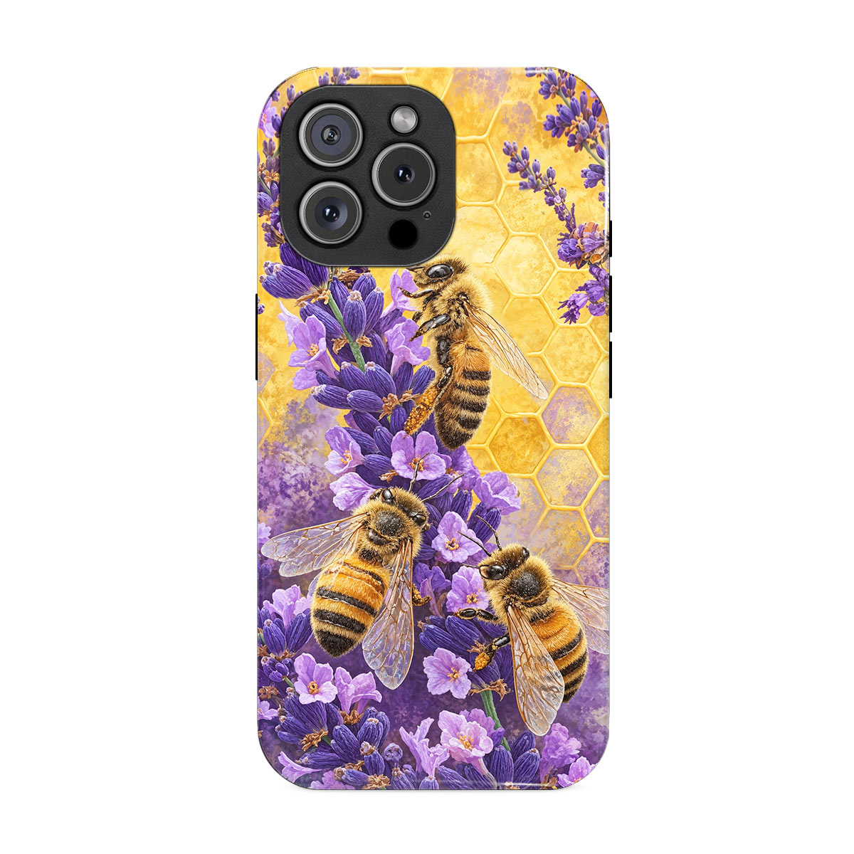 Bee Phone Case Honeybees & Lavender Honeycomb