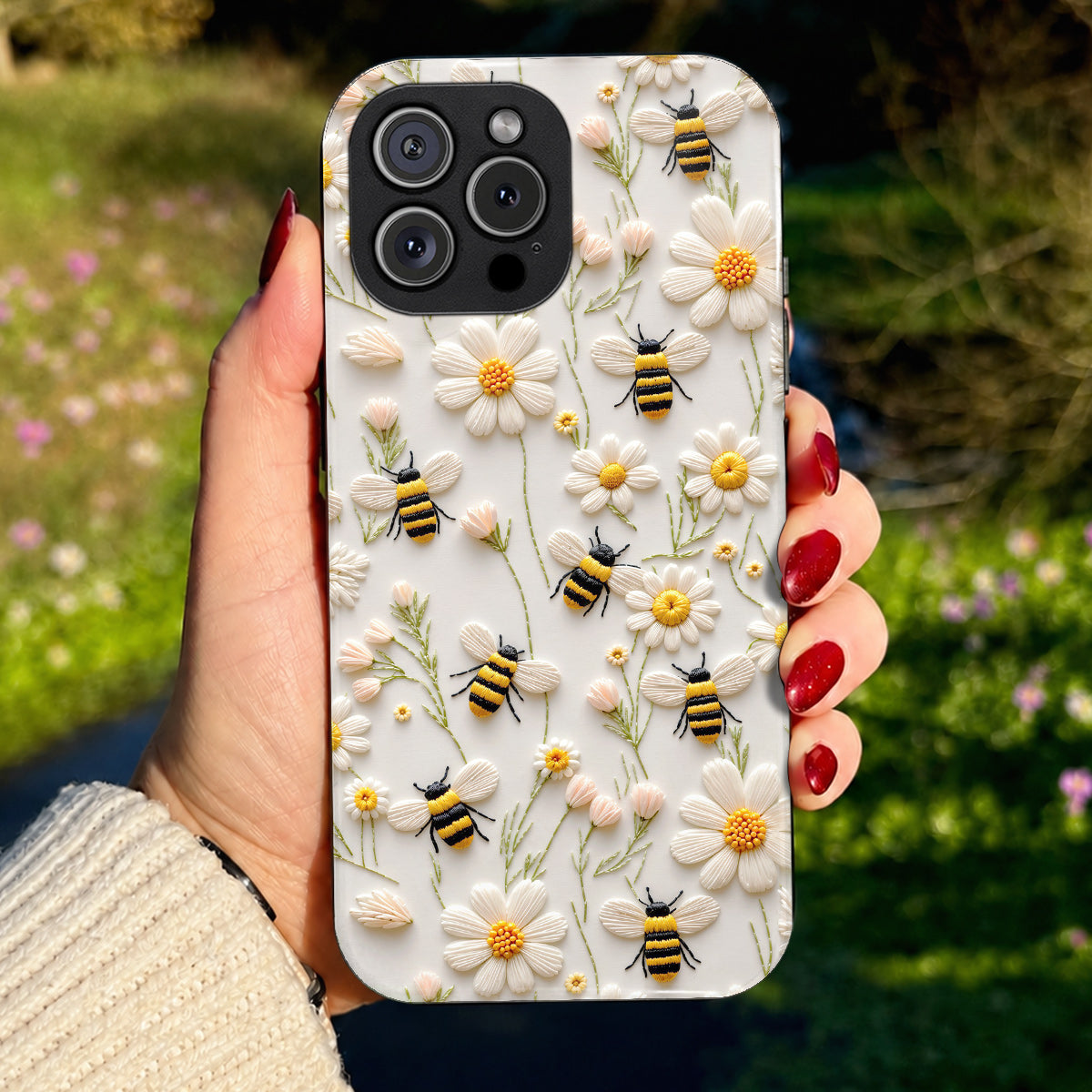 Bee Phone Case Sea Turtle Honeybee Daisy Meadow