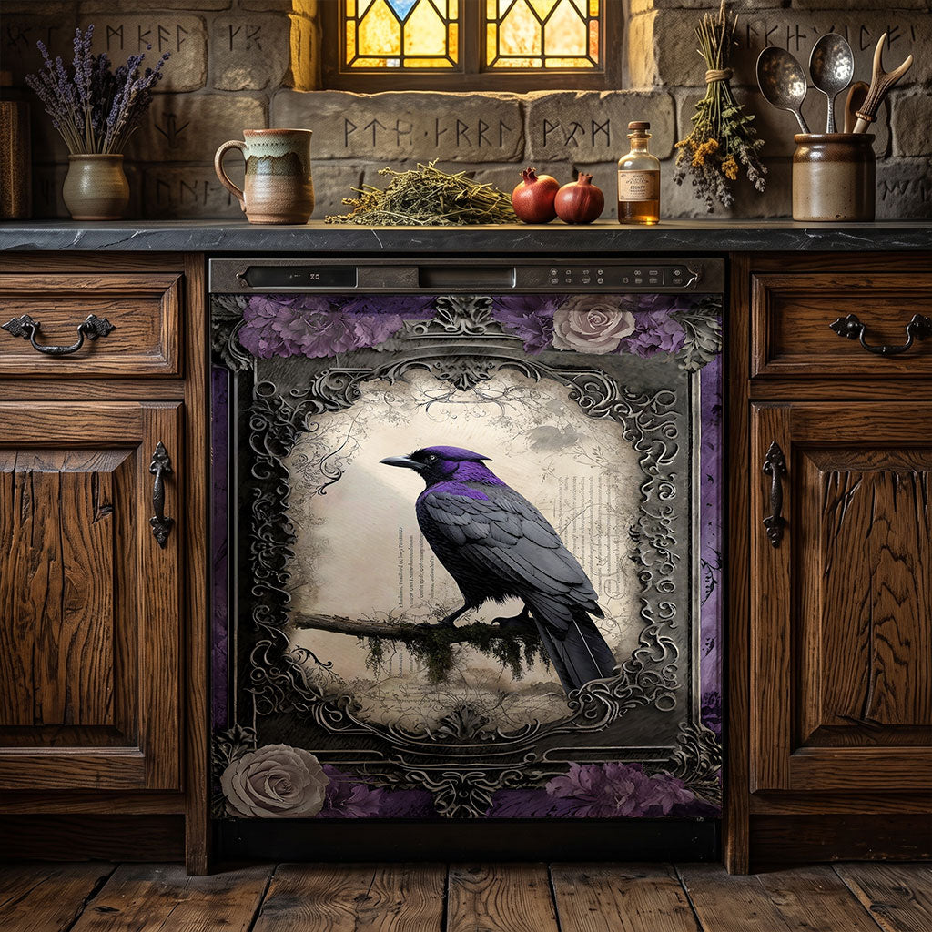 Gothic Magnetic Dishwasher Cover Violet Raven