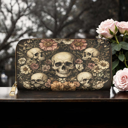 Gothic Skull Leather Wallet Garden of Skulls